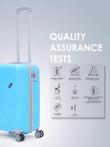 Image of Wesley Golfer Style Cabin 57 cm Small 8 Wheel Hard Case Trolley Bag Suitcase,(57cm, Blue)
