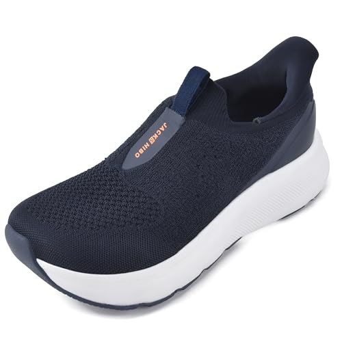 Image of JACKSHIBO Men's Wide Toe Box Slip in Free up Walking Shoes Cushioned | Orthopedic Walking Shoes,Arch Support,Zero Drop,Soft Knit,Light Cushion Sole,Slip On Casual Comfortable Design