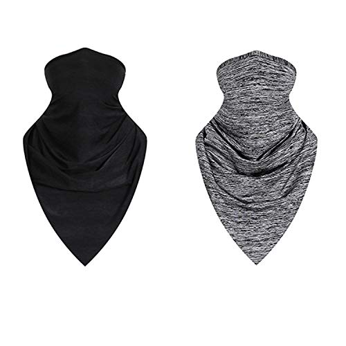 Neck Gaiter Face Mask Scarf Dust Sun Protection Cool Lightweight Windproof, Breathable Fishing Hiking Running Cycling (Single color, 2)