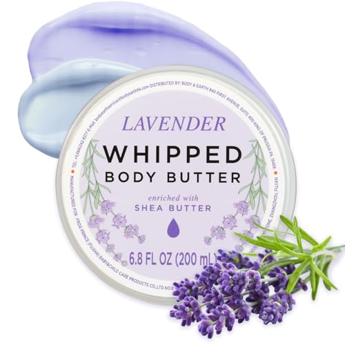 Princess Belle Lavender Whipped Body Butter Whipped Shea Butter Body Moisturizer for Dry Skin Smell Good Leaves Skin Feeling Moisturized and Soft-200ml(6.8 floz)