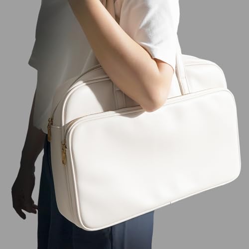 Laptop Tote for Men & Women 14Inch Computer Bags Briefcase Business Office Travel Work Handbag Carrying Bag with Large Front Pocket Color White3