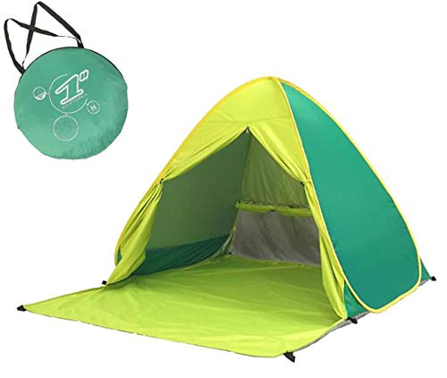 YBK Tech Grote Automatische Pop Up Strandtent UV Bescherming Instant Draagbare Zonshelter voor 3-5 Personen (Gemengd Groen)