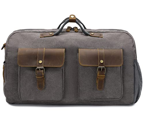 G-FAVOR Travel Duffel Bags Weekender Bags for Women Men Canvas Overnight Bags Weekend Carry On Shoulder Bag Duffle Bag