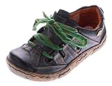  TMA Damen Leder Halb Schuhe Used Look Comfort Sneakers Schwarz Eyes Gr. 36