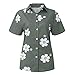 Generico Camice da Lavoro Zip Top Camicette Camicie Casual Camicia Manica Stampa Allentata Bottoni Colorati Colletto Lungo T-Shirt da Donna Splice Camicetta da Donna Camice Jeans da