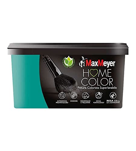 MAXMEYER Pittura Colorata Superlavabile Home, Color Pavone 2,5L