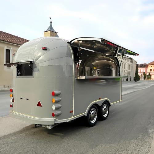 Mirror Food Truck Food Trailer Trucks Colorful Vending Cart Deposit Advance Payment Concession Trailers for Sale Camp Vendor for Business Mobile Travel Vendor Near Me Hot Dog Cart Deposit