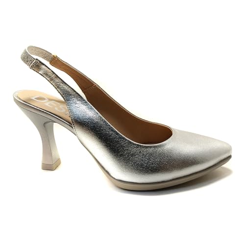 Desiree Sami 1, Salon destalonado, para mujer, puntera cerrada, color plata. - Cuero talla: 36