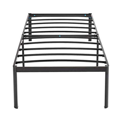 Image of Amazon Basics Sturdy Heavy-Duty Non-Slip Platform Bed Frame, Steel Slat Support, Noise Free, Easy Assembly, 18 Inch Storage Height, Twin Size, Black