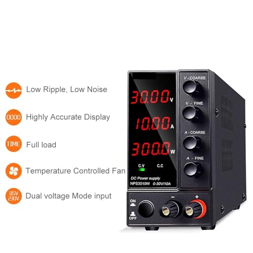 Alimentation CC variable NPS306W avec régulateur de tension précis