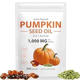 Pumpkin Seed Oil Capsules, 2-in-1 Formula for Hair Strength, Pumpkins Seed Extract Powder, 1000mg Pure Cold-Pressed, Natural Skin & Heart Care, 300 Softgels