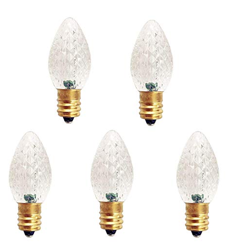 Ul Listed Box Of 25 C7 Led Replacement Bulbs,2 Smd Leds In Each C7 Dimmable Lights Bulb For Outdoor Christmas String Lights,Full Waterproof And Break Resistant (Sun Warm White) #TOP22