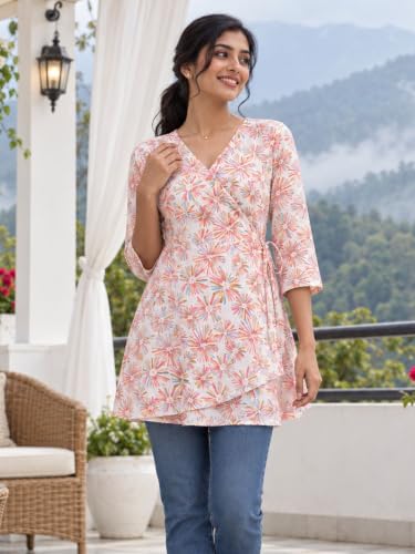 Image of feranoid Women Cotton Angrakha Kurti