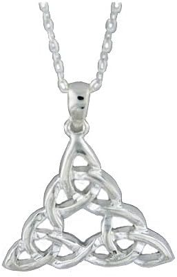 KENT-Triple Trinity Knot Pendant on 18" Chain Sterling silver over pewter