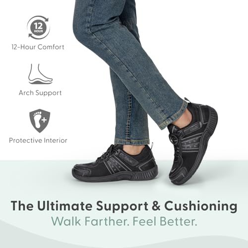 Orthofeet Men's Monterey Bay Athletic Walker Black 10.5 X-Wide by Orthofeet - Image 2
