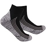 RANDY SUN Waterproof Hiking Socks, Womens Mens Cushioned Gortex Socks Trekking Wading Ankle Dry Socks for Camping Gadgets Jogging 1 Pair (Black&Gray, Small)
