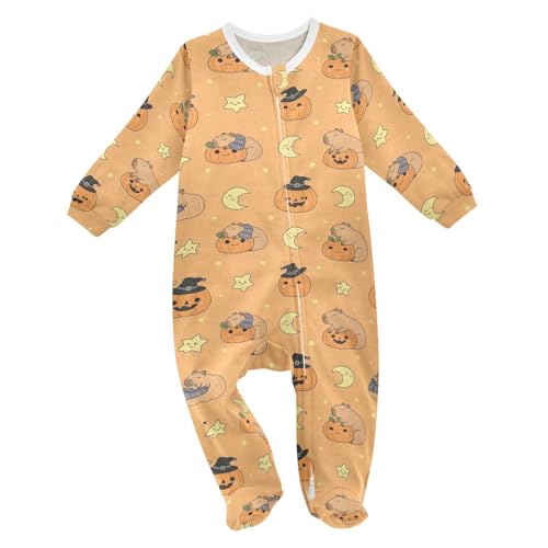 Emelivor Halloween Capybara Baby Newborn One-Piece Pajamas Cotton Sleepwear Outfits for Girls Boys