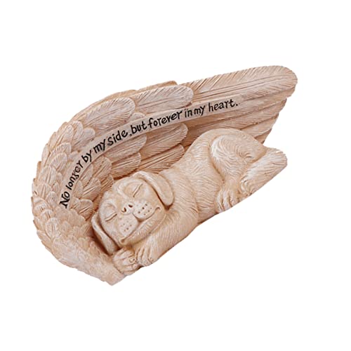 TOYANDONA Figura De De Cachorro Angel Adorno Decorativo para Jardin Escultura De Ángel Perro para Jardín o Tumba De Recuerdo