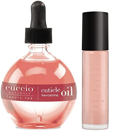 Cuccio Naturale Cuticle Revitalizing Oil Set – Provides Intense Hydration – Replenishes And Strengthens Nails – Promotes Healthy Skin – Easy To Use Rollerball Applicator – Pomegranate And Fig – 2 Pc