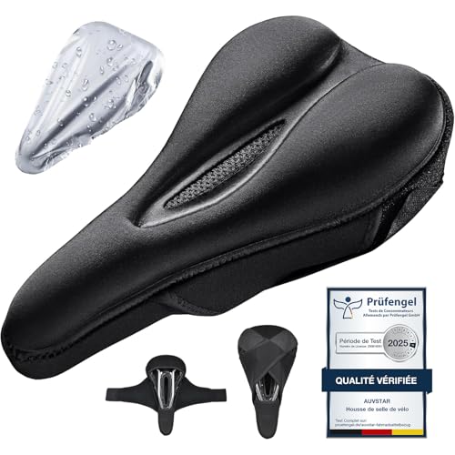 auvstar Vélo Selle Housse,Housse de Siège de Vélo en Gel,Silicone Coussin de Selle pour Vélo,Fait de Silicone et Éponge,Respirant,pour VTT de Montagne,Vélo de...