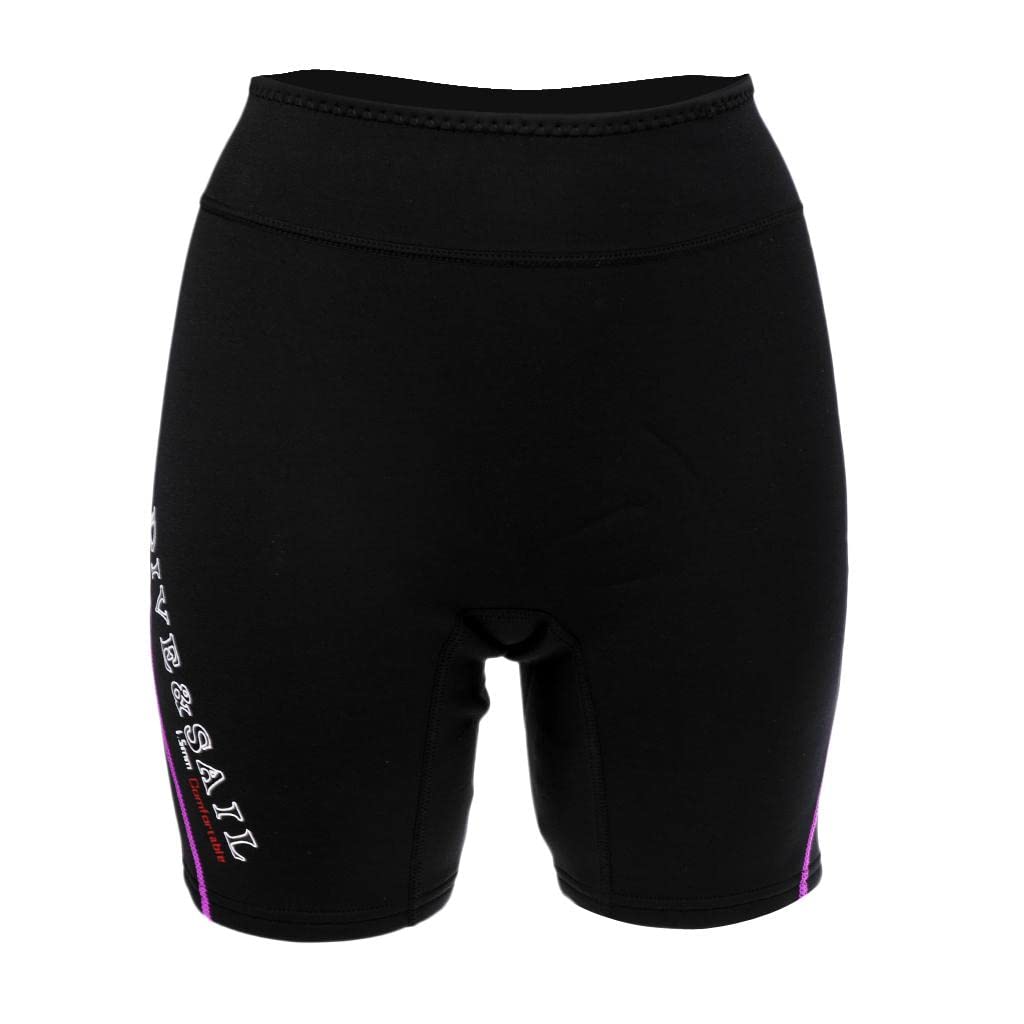 SM SunniMix Pantaloncini Muta Uomo Donna Pantaloncini in Neoprene 1.5mm Pantaloncini da Sub Protezione UV Pantaloncini Neoprene Surf, Donna Viola, L