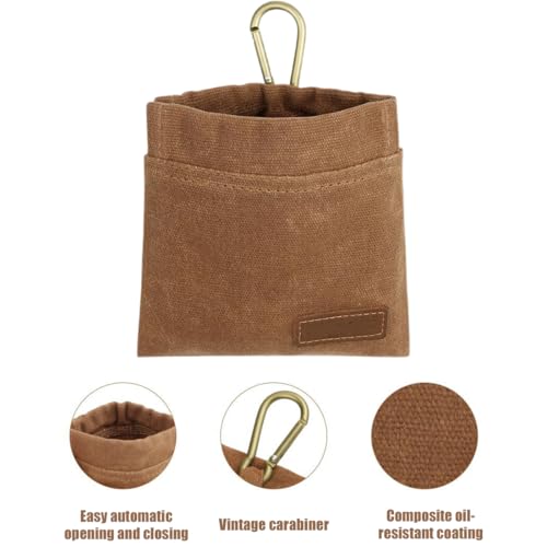 1 Stück 12cm*11cm Hundefuttersack, Trainingshilfe Futtersack, selbstschließend, mit Haken, kann am Schlüsselloch der Hose aufgehängt werden, schrumpfbarer Hundefuttersack, Hundeleckerlisack, praktisch