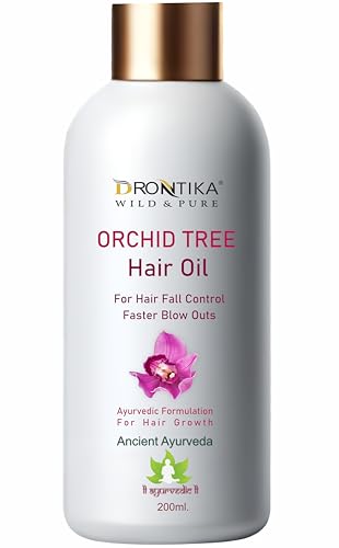Image of Wild & Pure Orchid Hair Oil 200ml, Helps Hair Growth & Thickness, No Paraffin, Mineral Oil, Preservatives & Chemicals, with Rosemary, Onion & Amla Extract, Ayurvedic Formulation