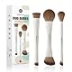 EIGSHOW Pinselset Makeup, 3 Stück Schminkpinsel Set, Makeup Pinsel Set mit Zwei Enden, Weiche Synthetischer Faser Kosmetikpinsel, Geeignet für Flüssige, Cremige & Pulverförmige Produkte, Beige
