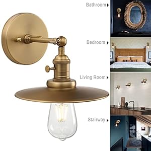 Phansthy Industrial 1 Light Wall Sconces Vintage Wall Light Fixture with 79 Crafted Metal Shade Bathroom Vanity Light with on Off Switch Wall Lamp for Bedroom Living Room Kitchen Antique