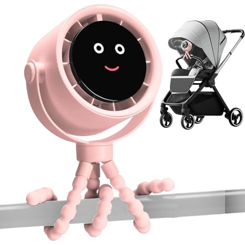 Generisch Rosa Kinderwagenventilator mit Batterieanzeige