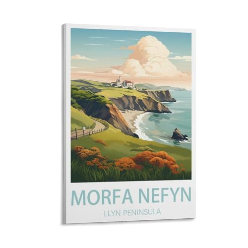 Poster Morfa Nefyn GuYaNa déco vintage en toile salon 40x60 cm