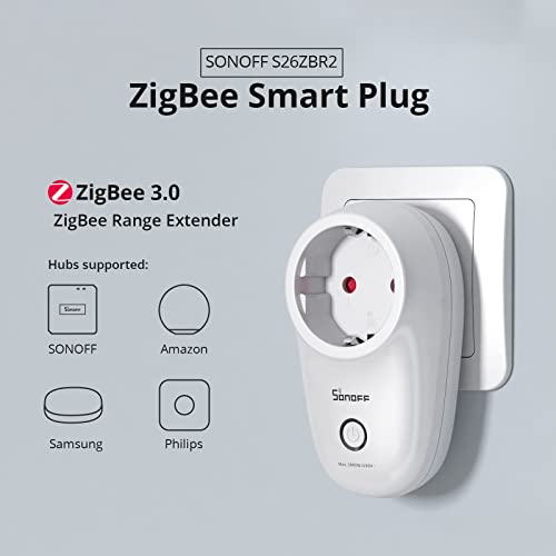Sonoff S26R2ZBTPF Smart Socket, Stopcontact Smart Plug, Zigbee Socket, Werkt Met Amazon Alexa, Echo, Echo Dot, Google… - Image 3