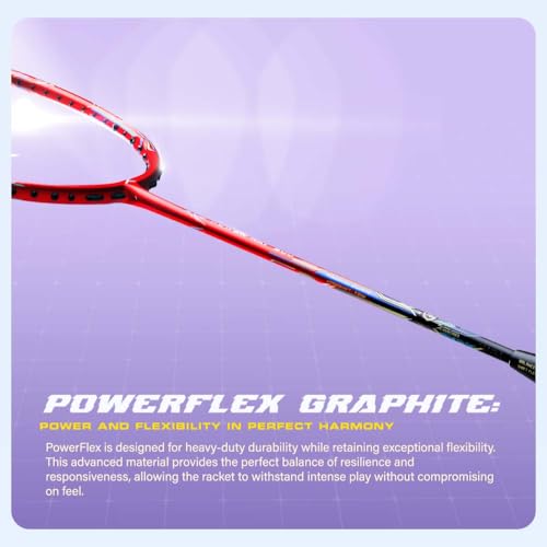 Image of Hundred Power Ray 900 Badminton Racket with Full Cover | 79 Grams | Maximum Tension ≤32 lbs