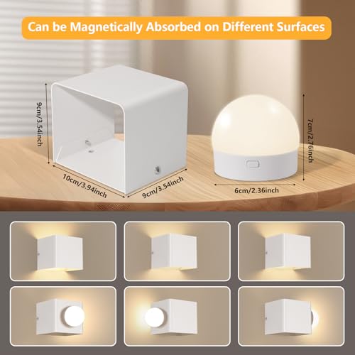 Lampara pared sin cables USB recargable para pasillo y dormitorio con luces LED ajustables 3