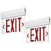 LEONLITE LED Edge Lit Red Exit Sign Single Face with Battery Backup, Rotating Panel, UL Listed, AC120V/277V, Ceiling/Left End/Back Mount Emergency Light for Hotel, Restaurant, Hospitals, Pack of 2