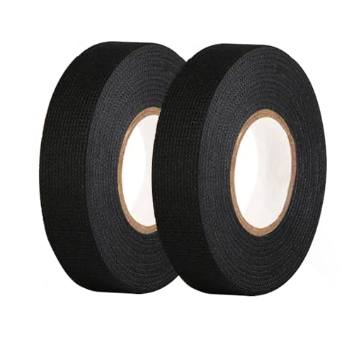Skycabin 2Pack Adhesive Fabric Cloth Tape 19mm x 15m,High Temperature Resistant Wire Harness Automotive Cloth Tape for Wrapping Wiring Harness/Insulation/Car Engine/Eectrical Wiring Loom