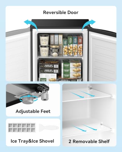 Image of Feelfunn 3.0 Cu.ft Mini Freezer, Small Upright Freezer, Stainless Steel