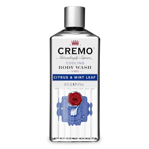 CREMO - Cooling Body Wash For Men | Rejuvenating Citrus & Mint Leaf Shower Gel | 473ml