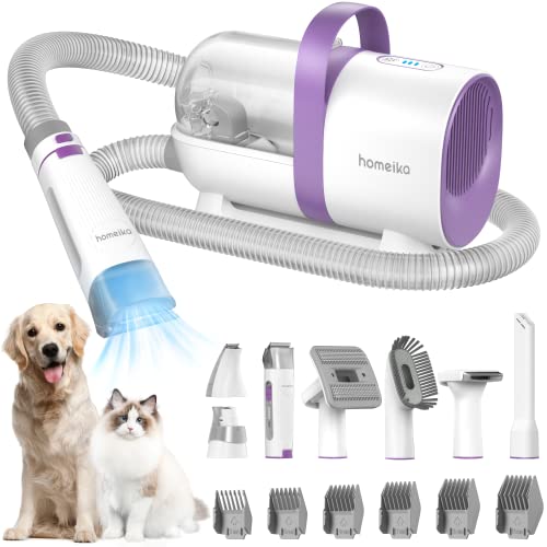 Homeika Pet Grooming Kit & Vacuum Suction 99% Pet Hair, Dog Hair Vacuum With 8 Pet Grooming Tools, 6 Nozzles, Deshedding/Grooming/Nail Grinder/Paw Trimmer And Clipper For Dogs Cats, Storage Bag, 1.5L #TOP2