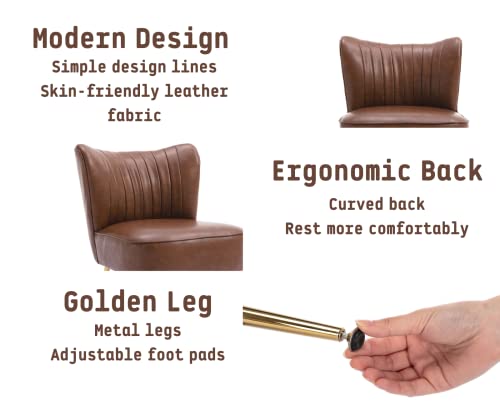 Sillón Plegable Cuero Marrón miniatura 3
