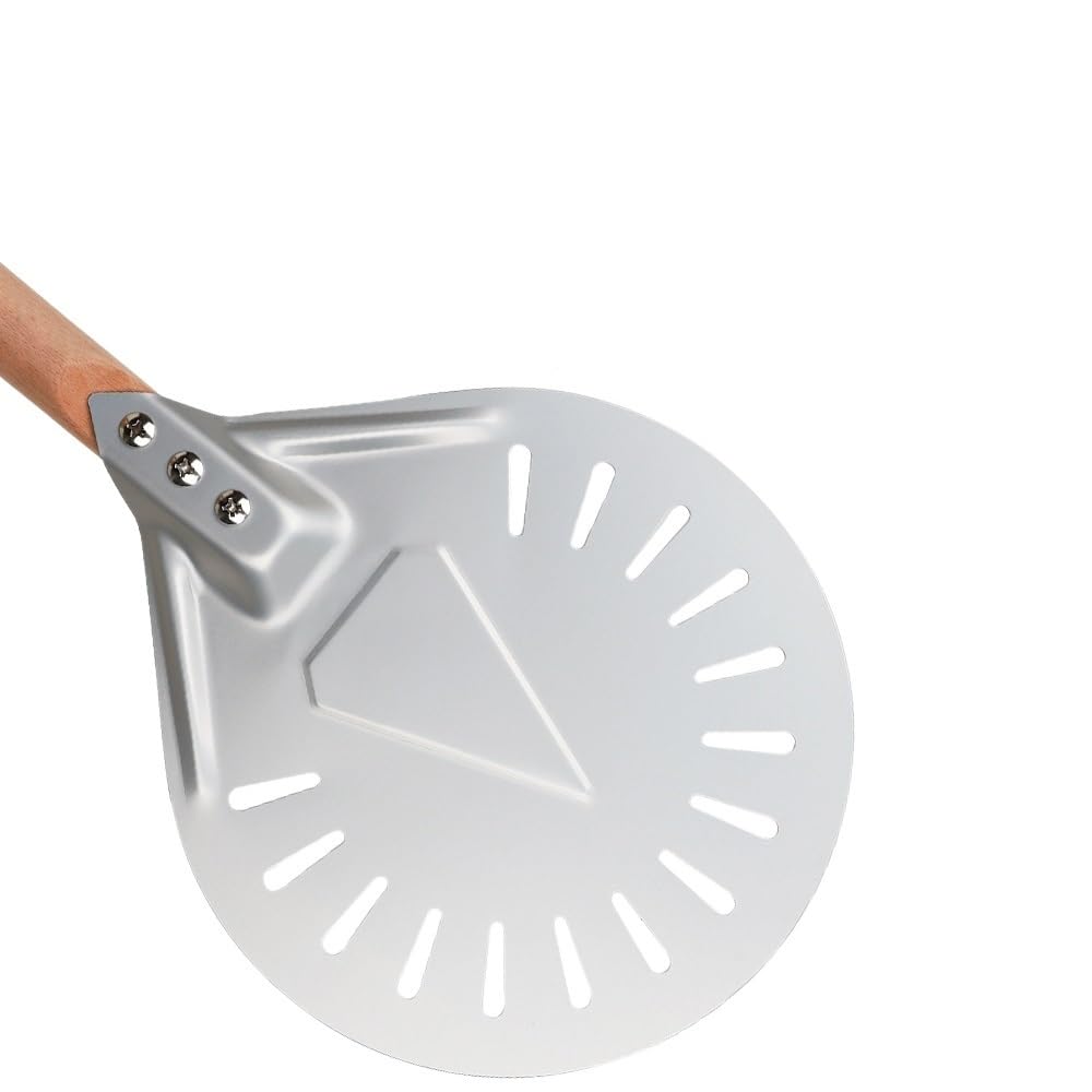Pala Per Pizza Pala For Pizza In Alluminio Di Alta Qualità Strumenti For Sollevare Bucce Manico In Legno Antiscivolo Torta Pane Paletta Formaggio Tornitrice Accessorio(10in with 40cm hand)
