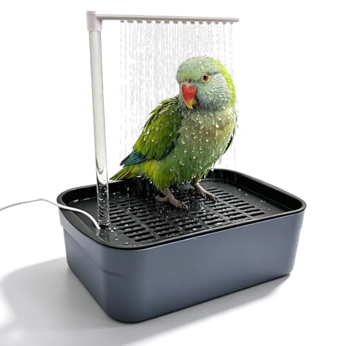 Vogeldusche Wellensittich Vogel Dusche für Papageien Vogel Badewanne Automatische Vogelbadewanne Für Wellensittiche Haustierbad Mit Zirkulierender Wasserdusche für Sittiche Vögel Papagei