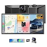 11.5" Extra Large Wireless Apple CarPlay Screen for Car, 4K Portable Car Play Screen & Android Auto HD Touch Screen, Dash Cam Front and Rear, App Control, Mirror Link, Voice Control, GPS, Bluetooth