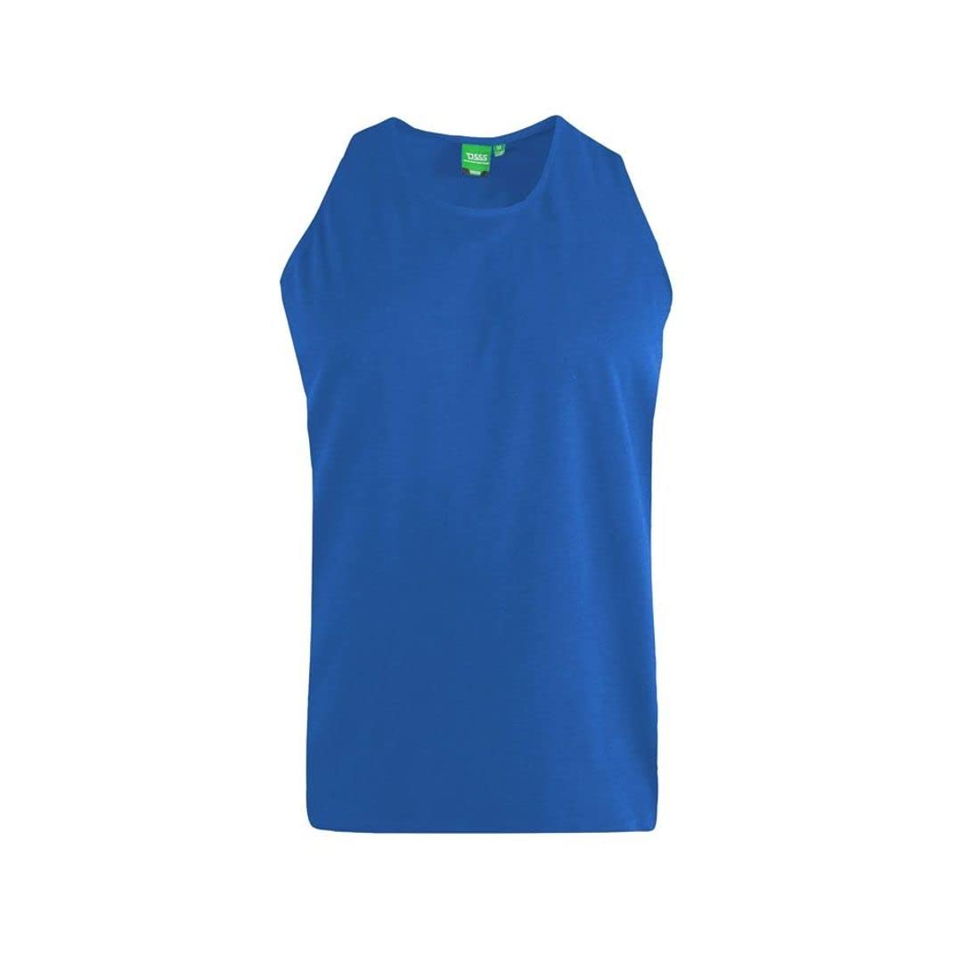 D555 Mens Adults Fabio Plain Muscle Vest Blue 3XL