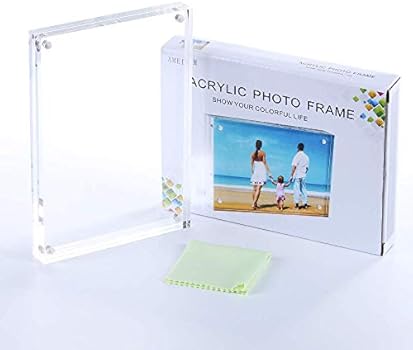 Lot De 4 Cadres Magnétiques Transparents Acrylique – Pour Photos, Cartes, Billets – 2 Tailles : 6x9cm – Aimants Puissants