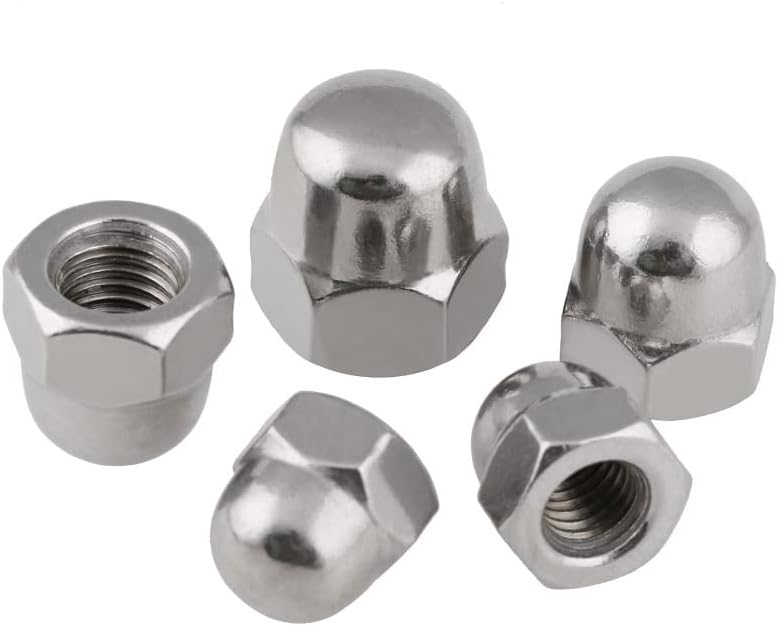 Dome Cap Nuts,Acorn Thread Hex Cap, 304 Stainless Steel Black Brass Nylon Black White Acorn Nut Hex Head Cap Metric Nut Cover Acorn Dome Nut M3 M4 M5 M6 M8 M10 M12-M5 (30pcs),Brass ( Color : Black Ste
