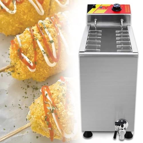 Eastnmythet Freidora eléctrica para Salchichas y Queso, freidora Extra Grande de 25L para Perros de maíz, máquina para Hacer Perritos Calientes para Uso Comercial, máquinas de Aperitivos
