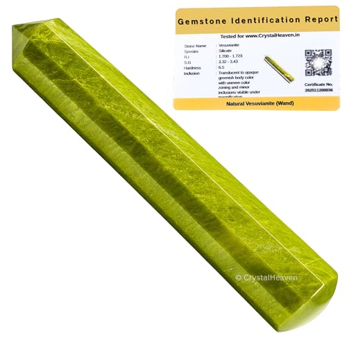 Vesuvianite Crystal Wand - Pointed Crystal Wand for Energy Healing, Chakra Balancing, Meditation and Home Decor - Crystals and Healing Stones for Gift