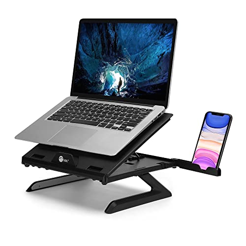 SIIG Laptop Stand, Ergonomic Adjustable Riser Stand, Smart Phone Holder & Heat-Vent, Portable Design Fit 10
