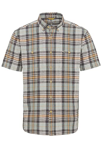Preisvergleich Produktbild camel active Herren Kurzarm Hemd im Karomuster Grau Menswear-XXL